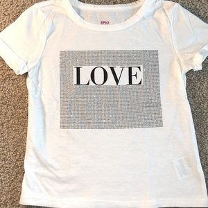 Girls White Shirt LOVE Epic Threads